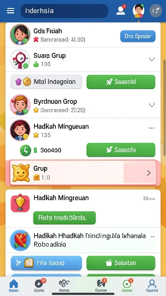 neoparty - Tampilan antarmuka aplikasi yang menarik dan intuitif.